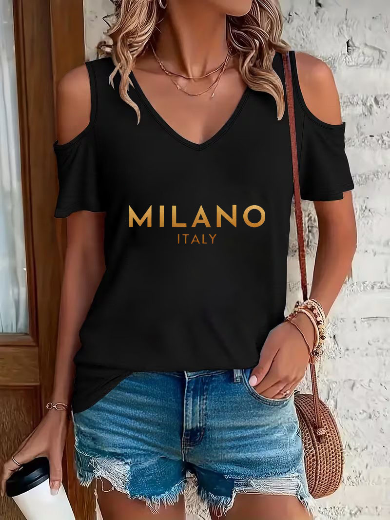 Street Fashion Milano - Fashion Milano Italia Letter Printed T-shirt