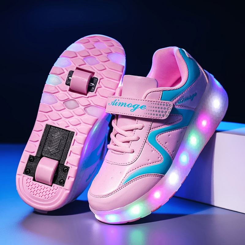 Fashion Luminous Roller Skates - Street Fashion Boy 评论和价格