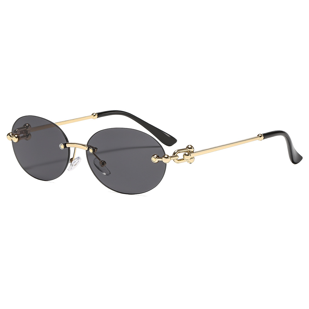 New Metal Frameless Oval Woman - Street Fashion Brands 评论和价格