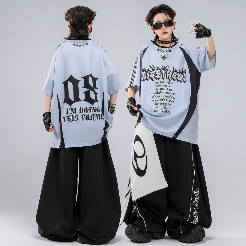 Hip Hop K-pop Red T Shirt Bagg - Street Fashion Boy 评论和价格