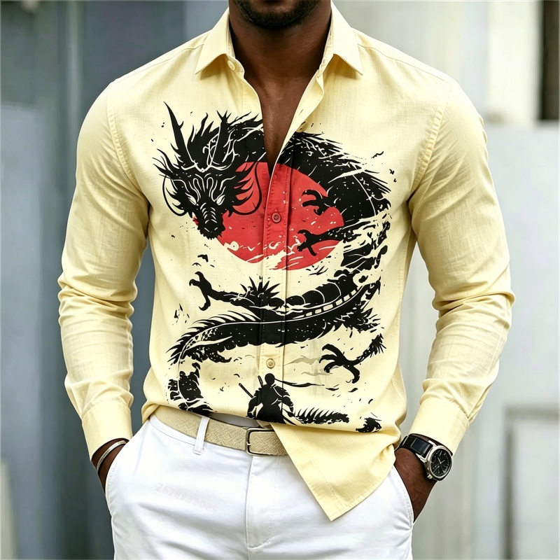 2026 New Men's Shirt White Bla - Street Fashion Men 评论和价格