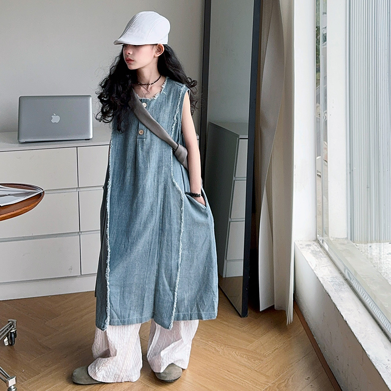 Loose Style Kids Luxury Summer - Street Fashion Girls 评论和价格