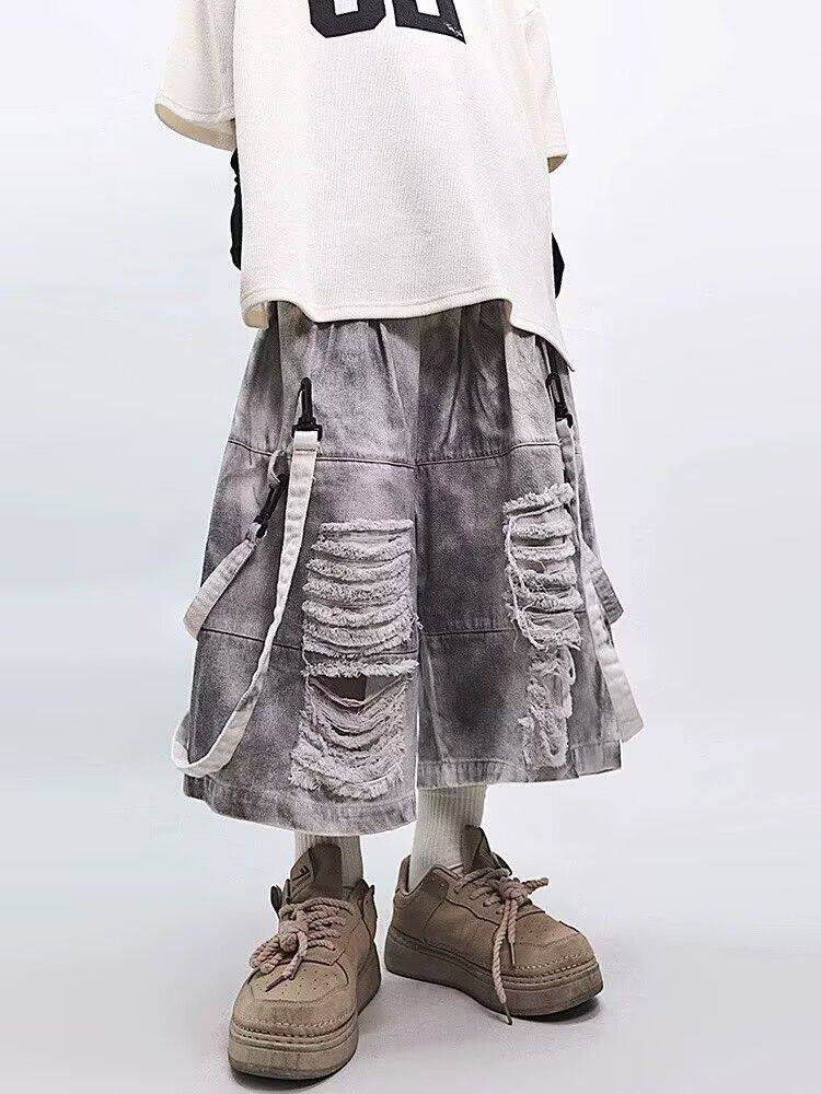 Retro Hip-hop Men's Ripped Jea - Street Fashion American 评论和价格